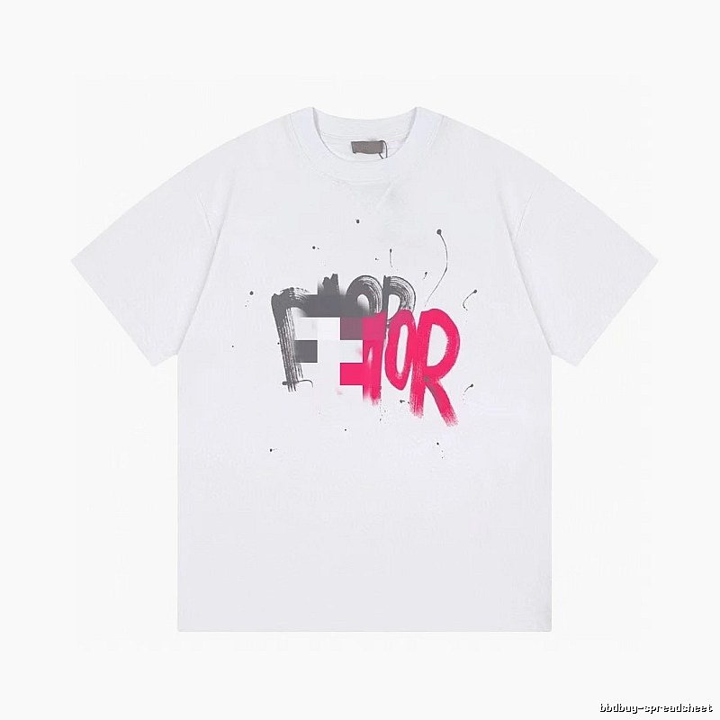 Dior Graffiti Collection Street Style White Short-sleeve T-shirt