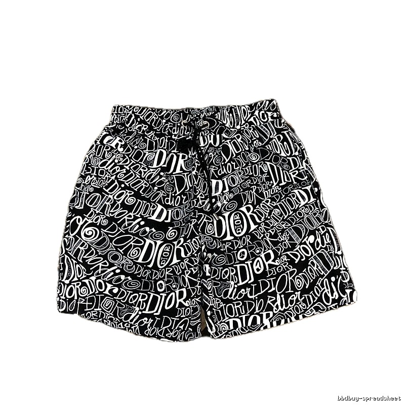 Dior Graffiti Collection Trendy Cool Style Black and White Shorts