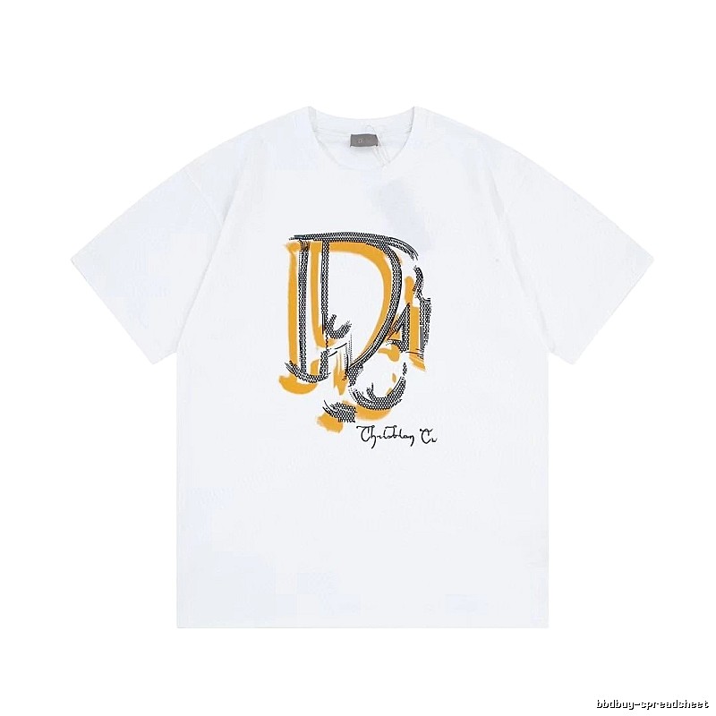 Dior Graffiti Print Casual Style White Short-sleeve T-shirt