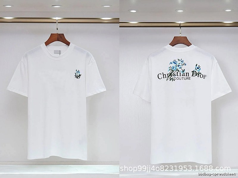 Dior Haute Couture Embroidered Floral-style White T-shirt