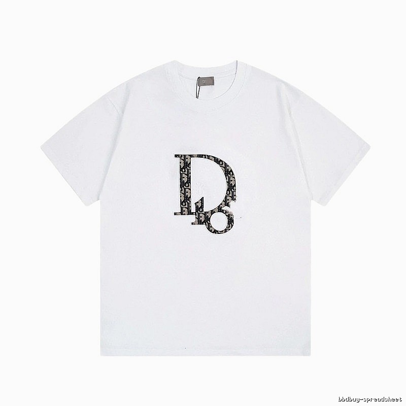 Dior Monogram Light Luxury Style White Short-sleeved T-shirt