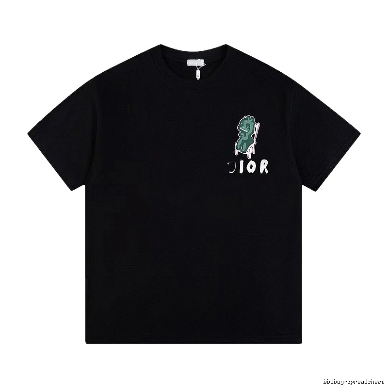 Dior Monster Print Trendy Black Short-sleeve T-shirt