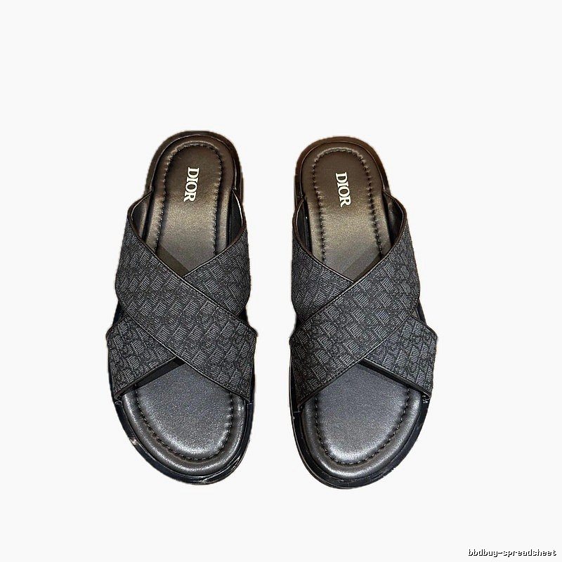 Dior Oblique Casual Style Black Slides