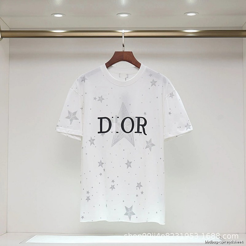 Dior Star Print Cool & Trendy Style White T-Shirt