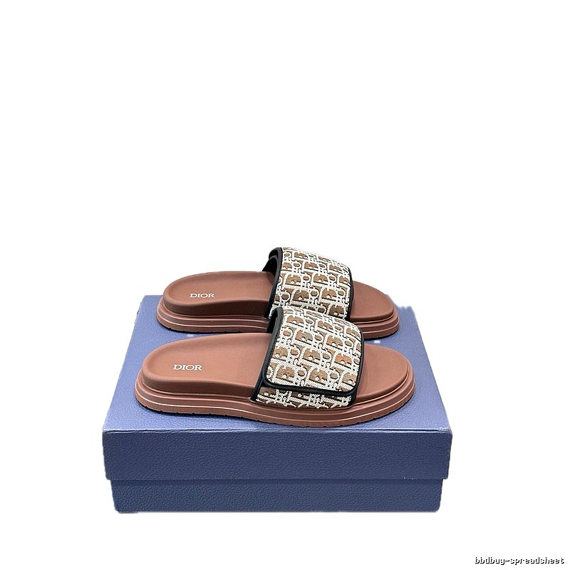 Dior Vintage-style Brown Monogram Slippers