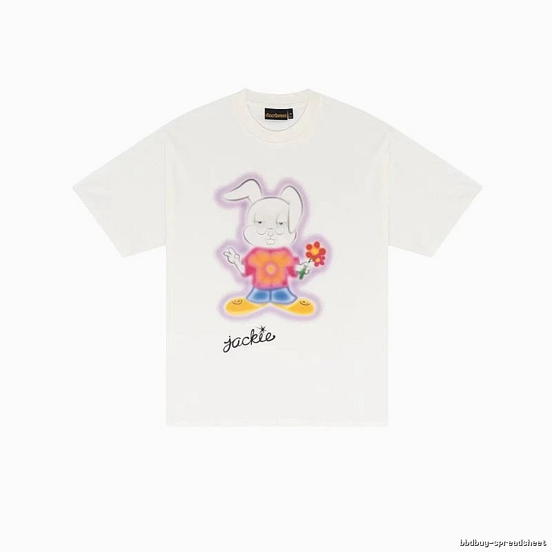 DREW Cartoon Rabbit Street Style Off-white T-shirt