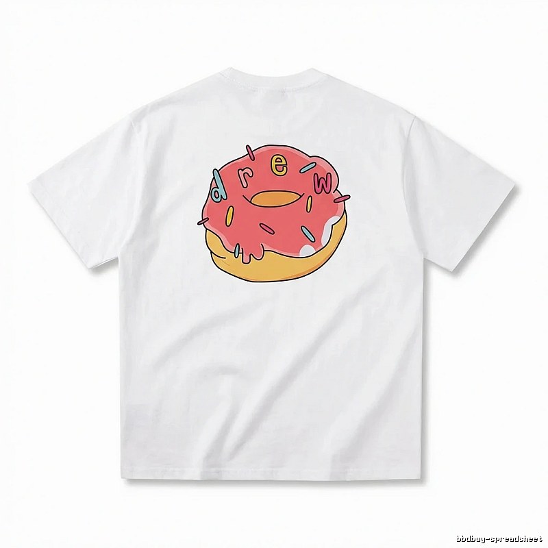 DREW Donut Cartoon White T-shirt