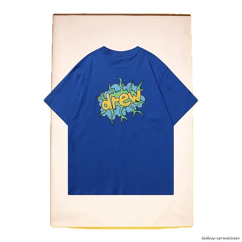 DREW Explosion Print Street Style Blue T-Shirt