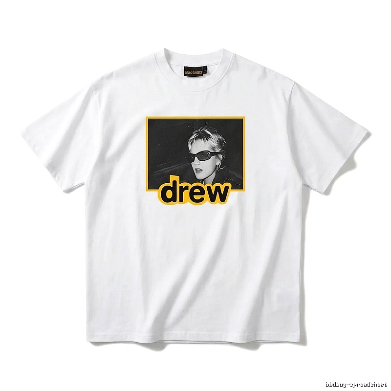 DREW Portrait Print White T-shirt