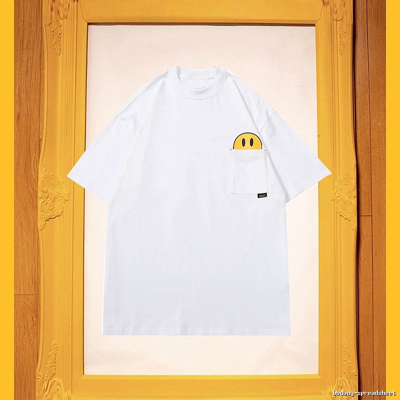 DREW Smiley Face Pocket Street Style White T-Shirt