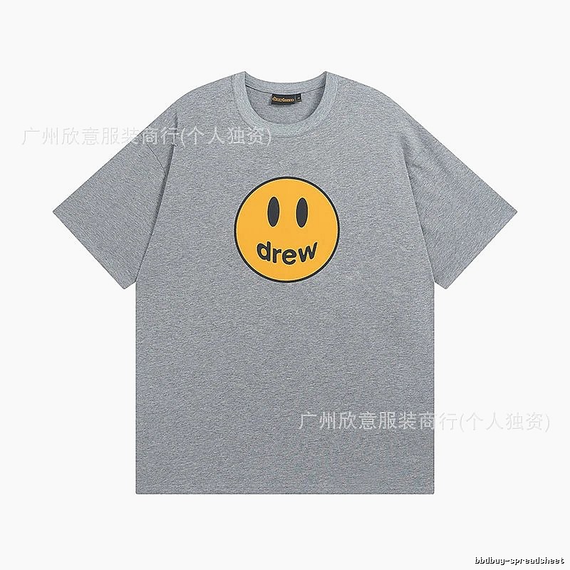 DREW Smiley Series Street Style Gray T-shirt