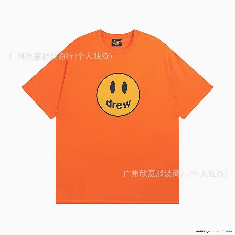 DREW Smiley Series Street Style Orange Short Sleeve T-shirt