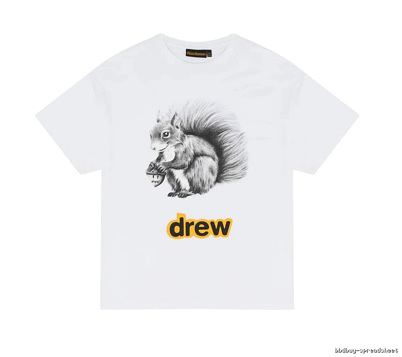 DREW Squirrel Print Street Style White T-Shirt