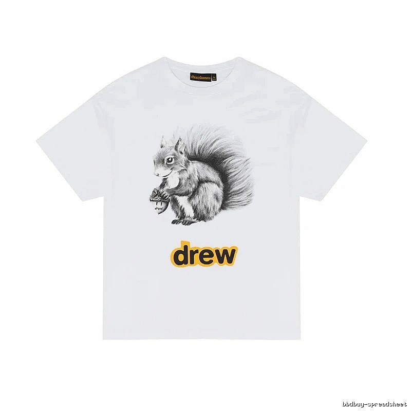 DREW Squirrel Print Street Style White T-shirt