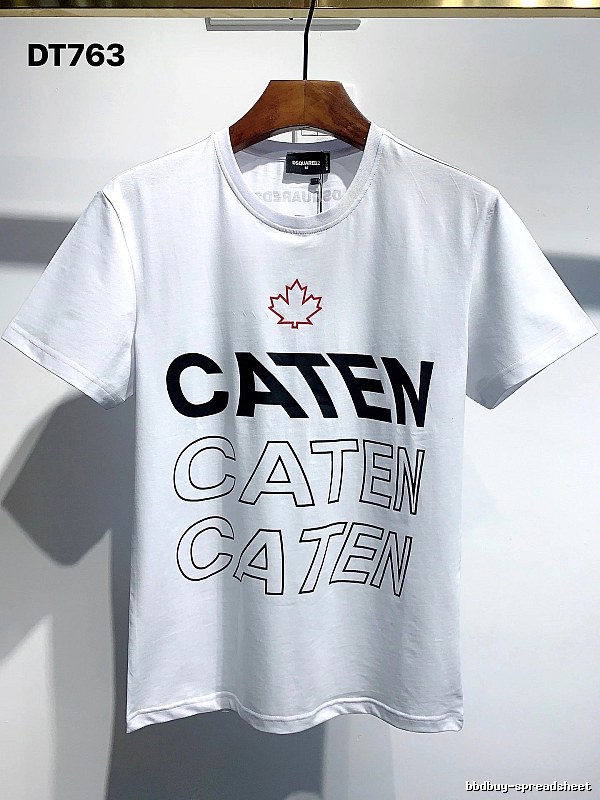 DSQ CATEN Letter Print Trendy Brand White Short Sleeve T-Shirt
