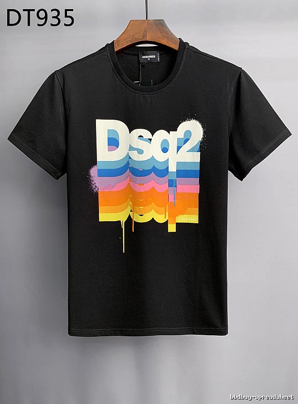 DSQ2 Color Gradient Street Style Black T-Shirt