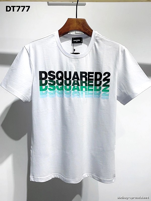 DSQUARED2 Gradient Letter Trendy Brand White T-Shirt
