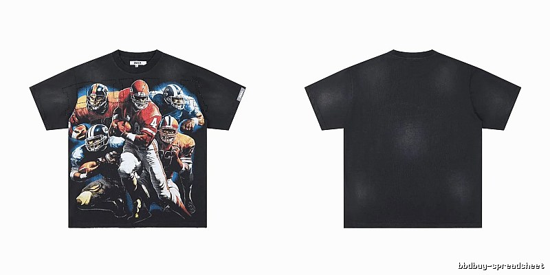 DUAA Rugby Print Retro Black T-Shirt
