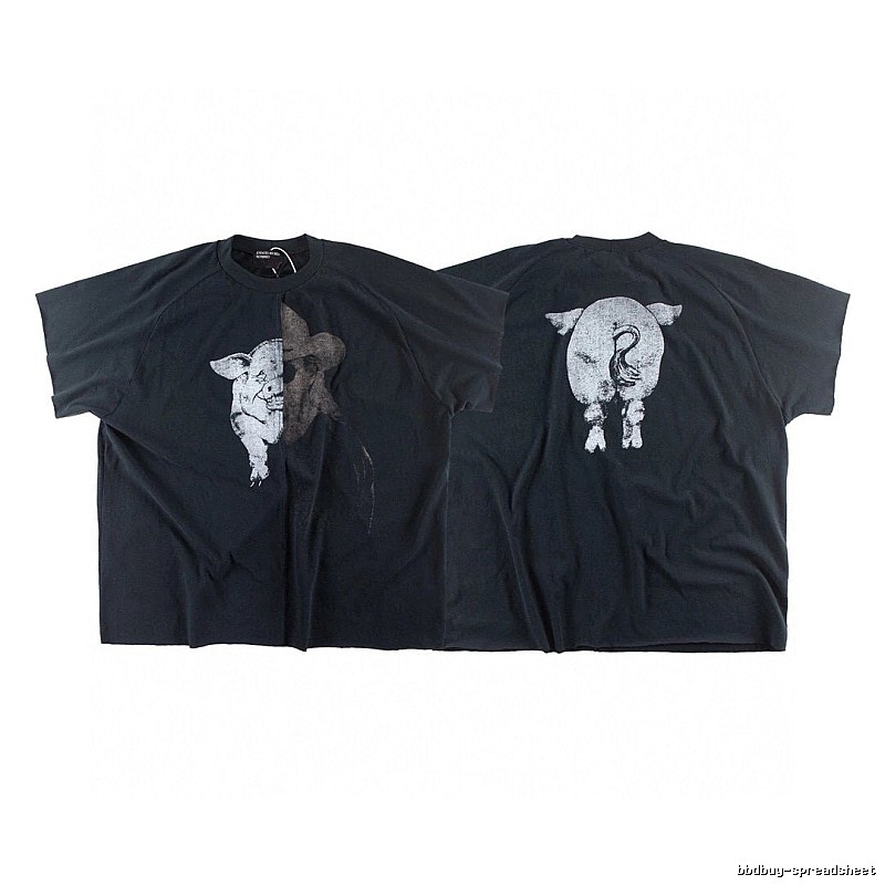 ERD GRJKD Pig Head Print High Street Black T-Shirt