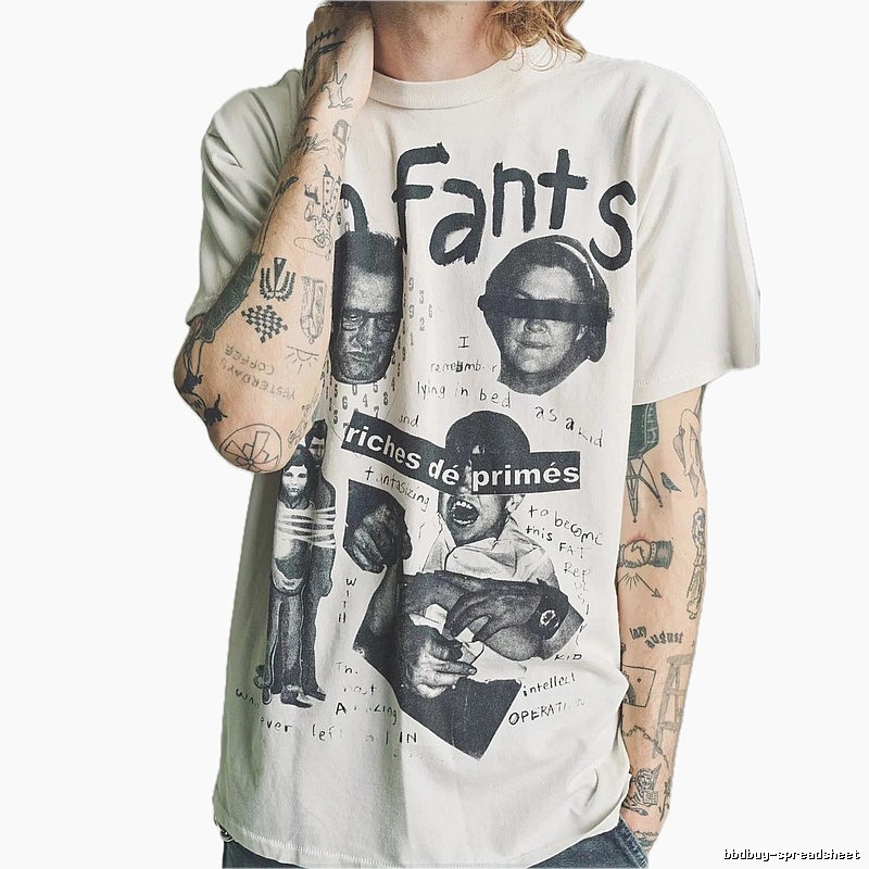 ERD GRJKD Portrait Print Vintage Off-white T-shirt
