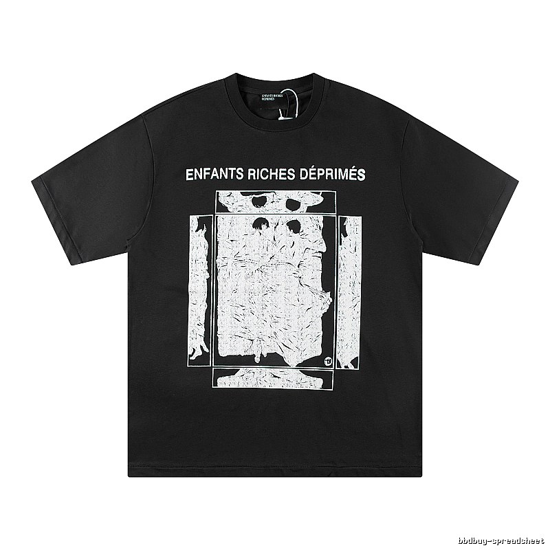 ERD Portrait Print Dark Style Black T-shirt