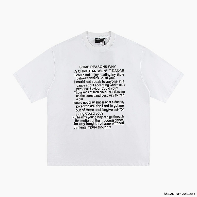 ERD Slogan Print Street Style White T-Shirt