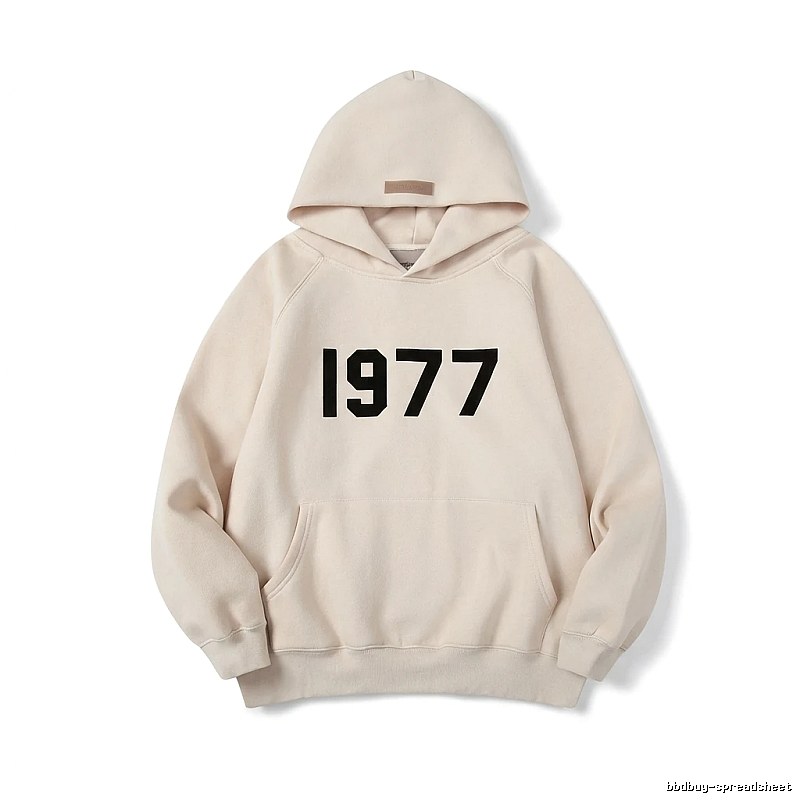 ESSENTIALS 1977 Series Minimalist Style Beige Hoodie