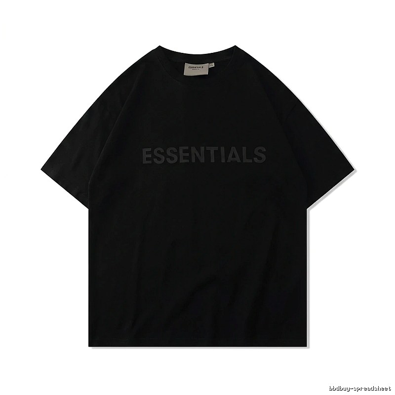 ESSENTIALS minimalist style black short-sleeve