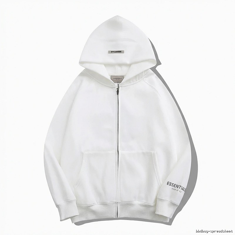 ESSENTIALS minimalist style white hoodie