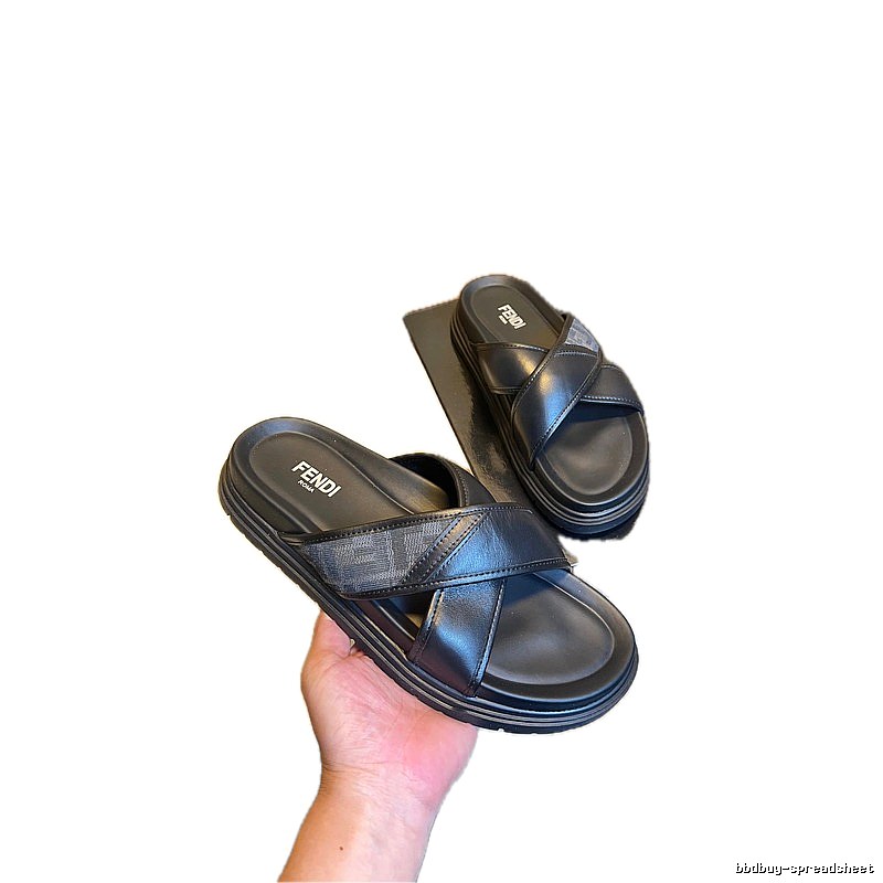 Fendi FF Monogram Casual Black Slides