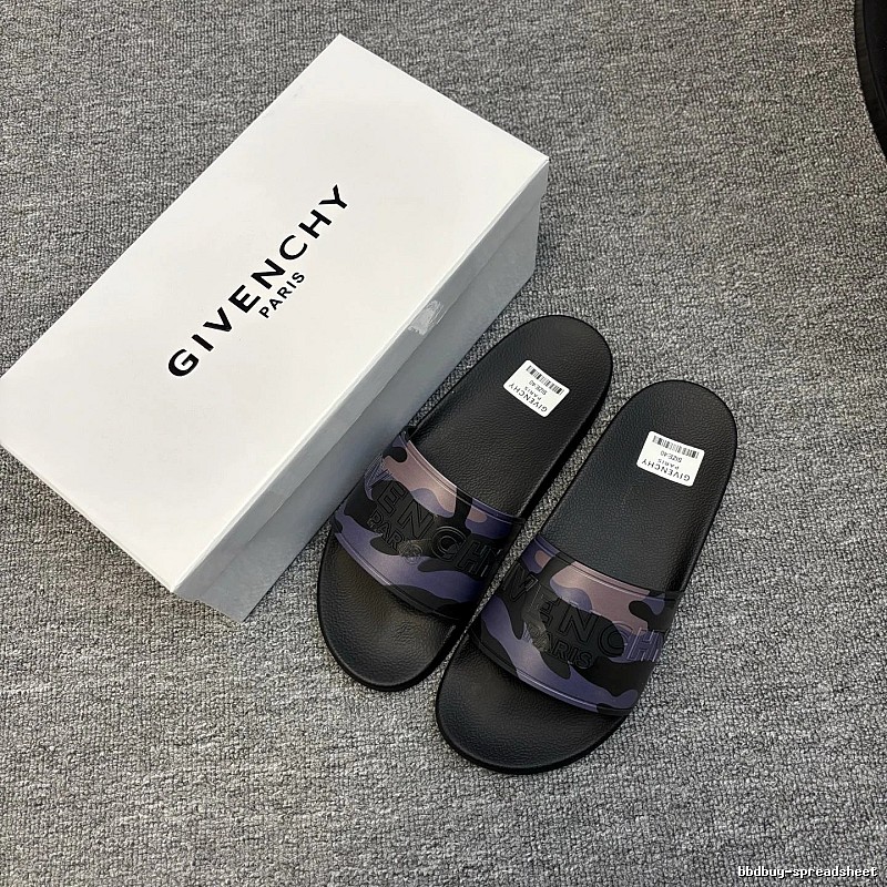 Givenchy Camouflage Street Style Black and Purple Casual Slides