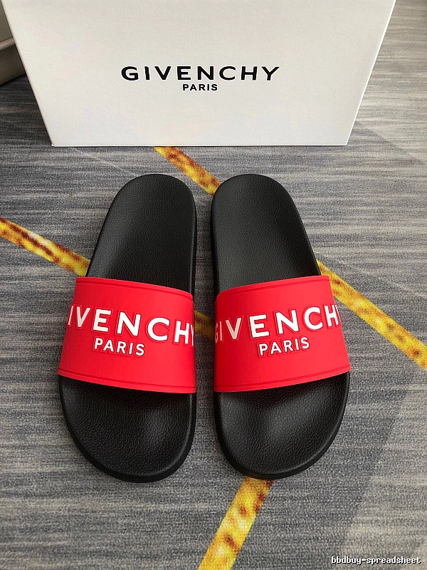Givenchy Classic Letter Casual Style Red & Black Slide Sandals