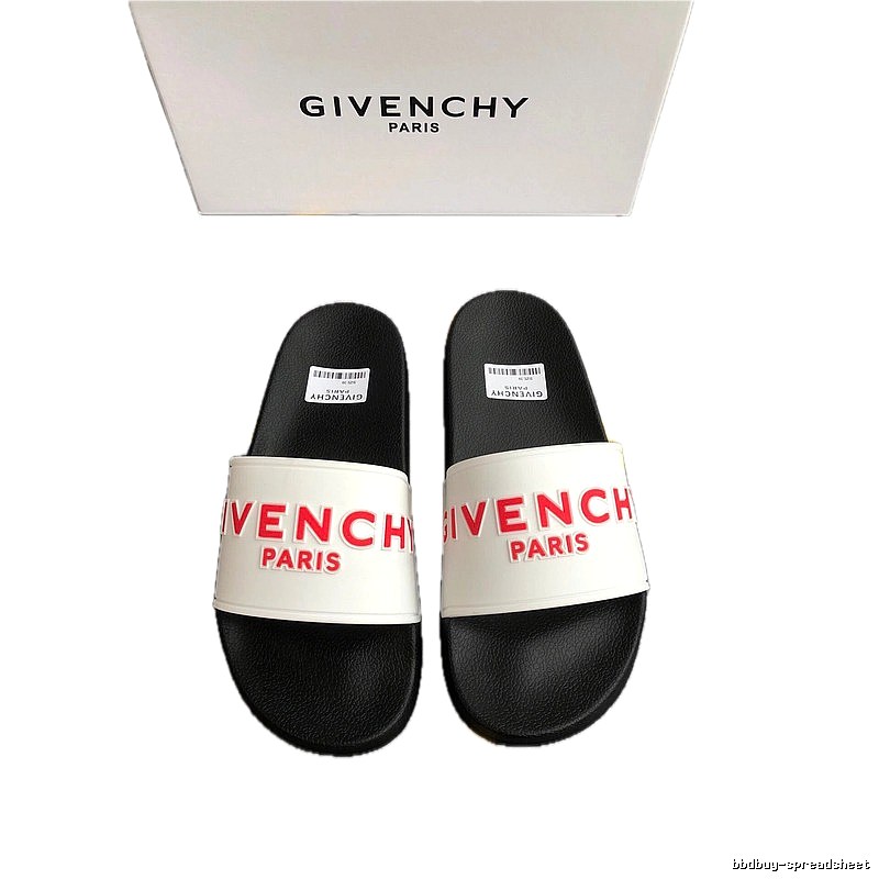 Givenchy Letter Print Trendy Black and White Slides