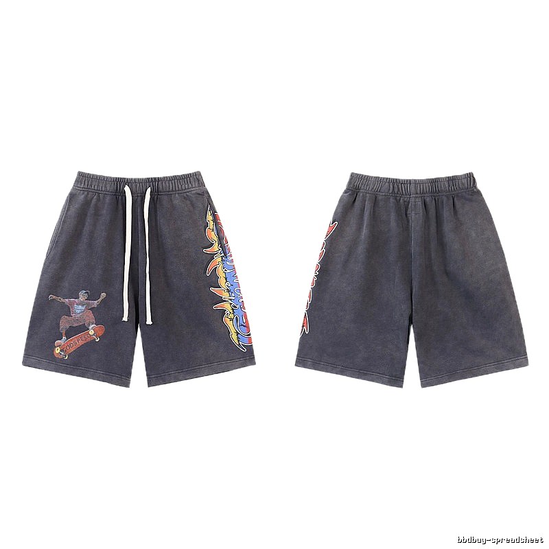 Godspeed Skate Series Street Style Distressed Grey Shorts