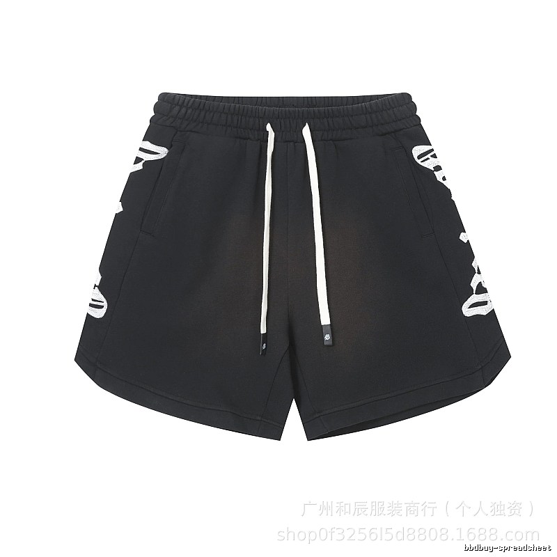 Godspeed skeleton print street style black shorts