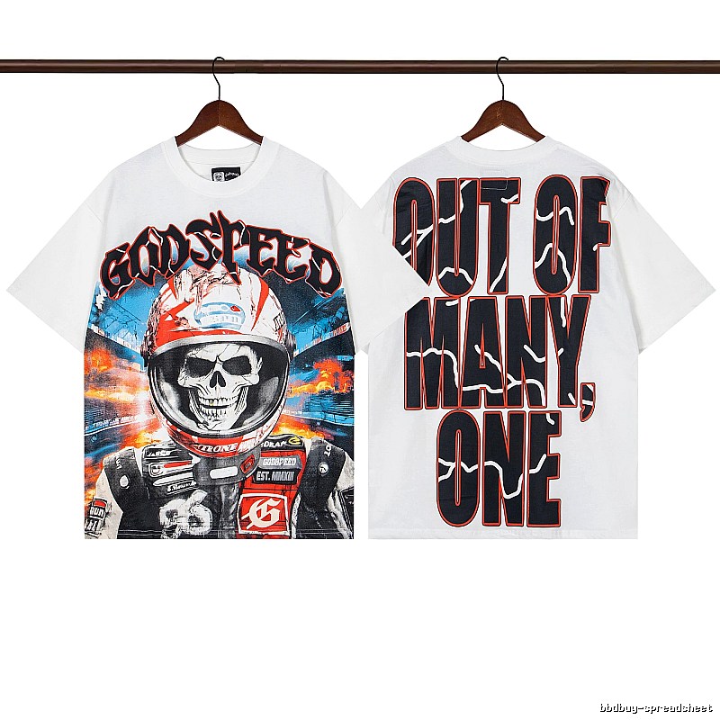 Godspeed Skull Racing Street Style White T-shirt
