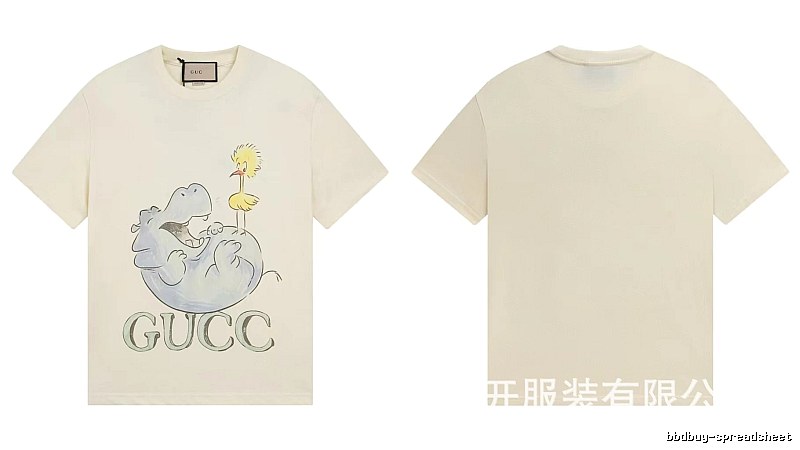 Gucci Cartoon Hippo Casual Off-white T-shirt