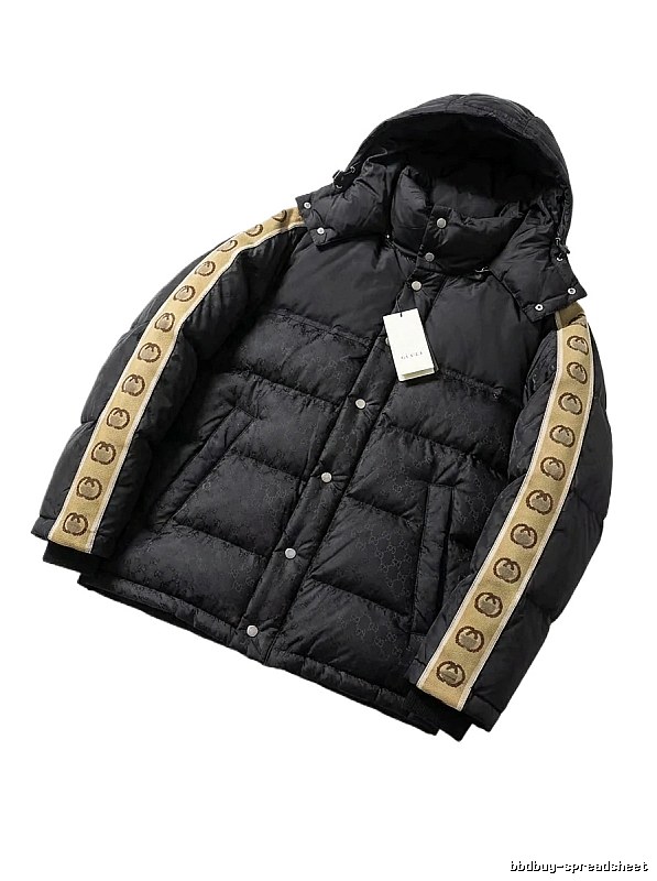 Gucci Double G Print Style Black Down Jacket