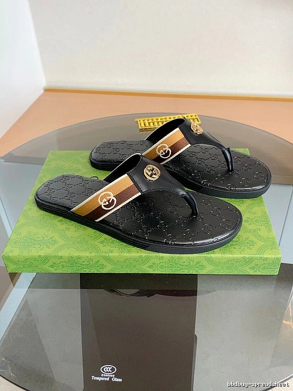 Gucci Double G Series Light Luxury Style Black Flip Flops