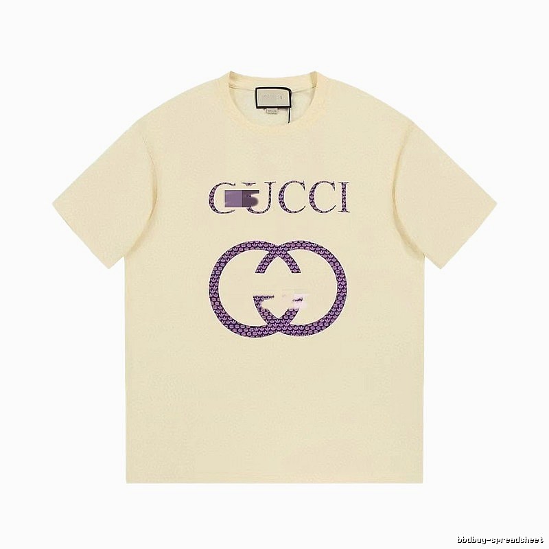 Gucci Double G Vintage Style Beige Short Sleeve T-Shirt