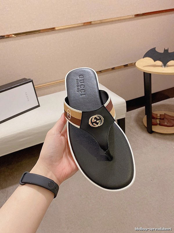 Gucci Double G Webbing Vintage Style Black Flip-Flops