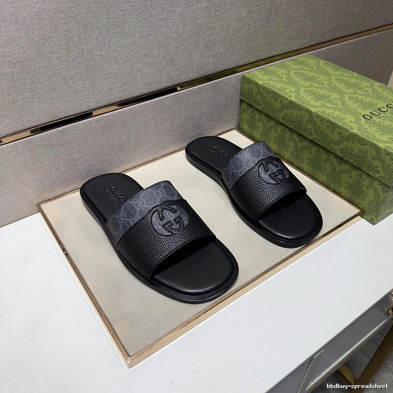 Gucci GG Monogram Casual Black Slides