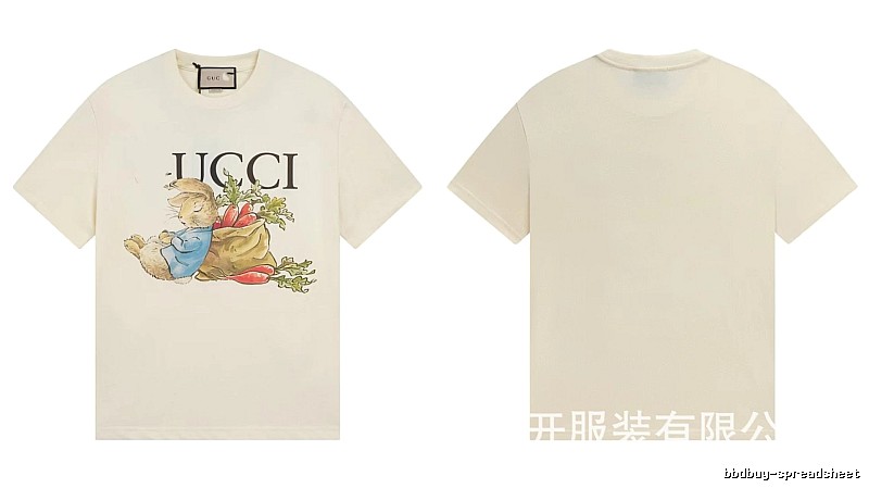Gucci Peter Rabbit Vintage Style Off-White Short-Sleeve T-Shirt