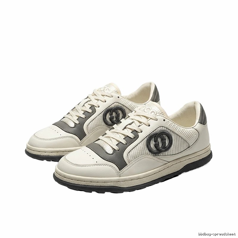 Gucci retro-style gray and white sneakers