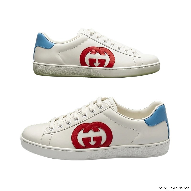 Gucci retro-style white, red and blue sneakers