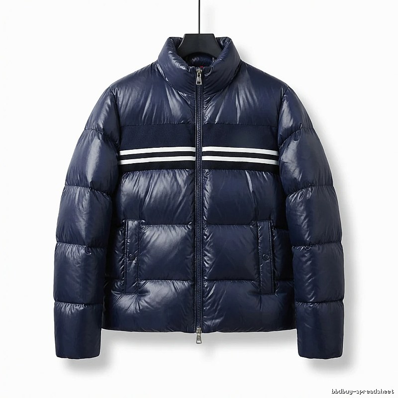 Gucci striped fashionable dark blue down jacket