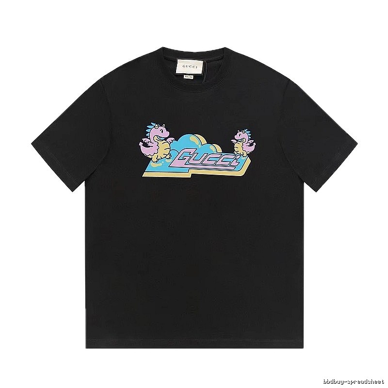 Gucci Year of the Dragon Collection Cartoon Style Black T-Shirt