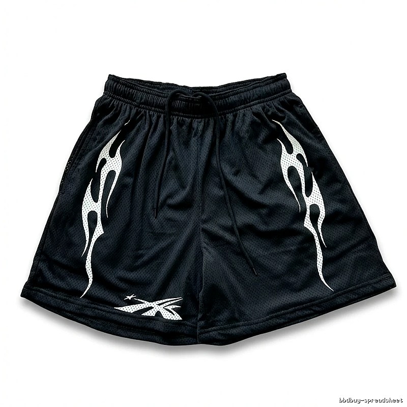 Hellstar Flame Wind Black Shorts