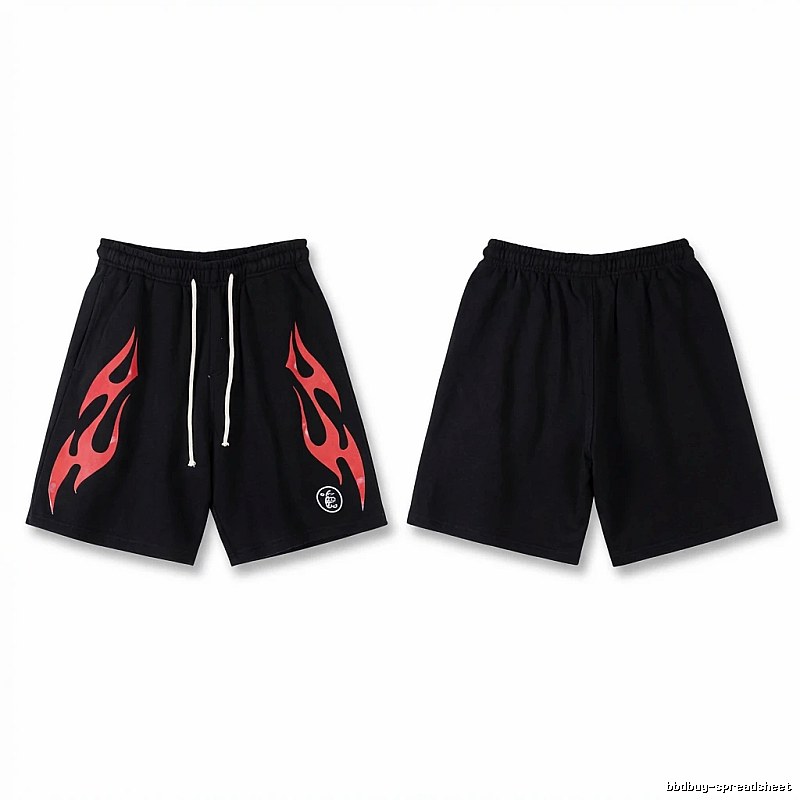 Hellstar Flame Wind Black Shorts