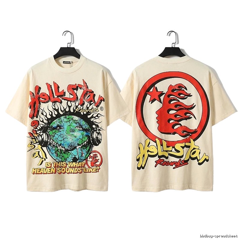 Hellstar Records Retro - style Beige T - shirt